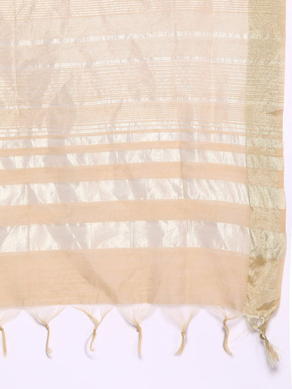 Women Yellow Printed Liva Kurta with Palazzos & With Dupatta