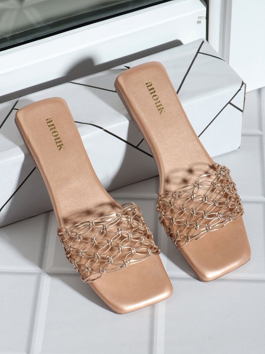 Dhiyona AK Embellished Open Toe Flats