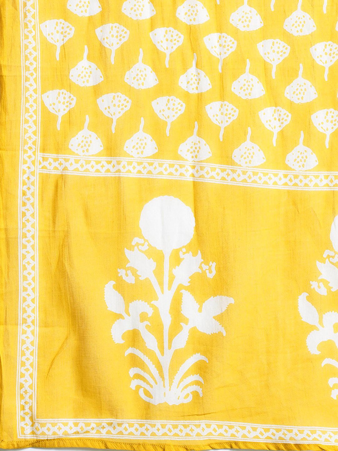 Dhiyona IE Floral Printed Mirror Work Pure Cotton Kurta with Trousers & With Dupatta