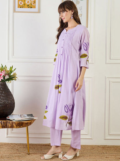 Dhiyona IE Printed Pure Cotton A-Line Tunic With Trousers Co-Ords