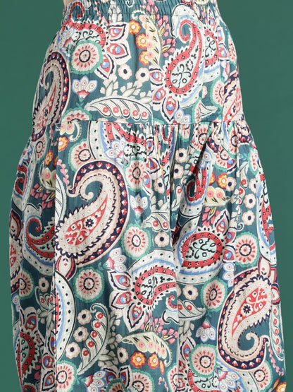 Dhiyona IE Paisley Printed Pure Cotton Kurta with Salwar