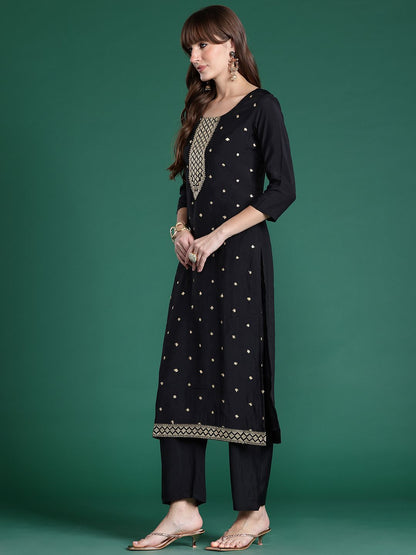Dhiyona IE Ethnic Motifs Embroidered Kurta with Trousers & Dupatta