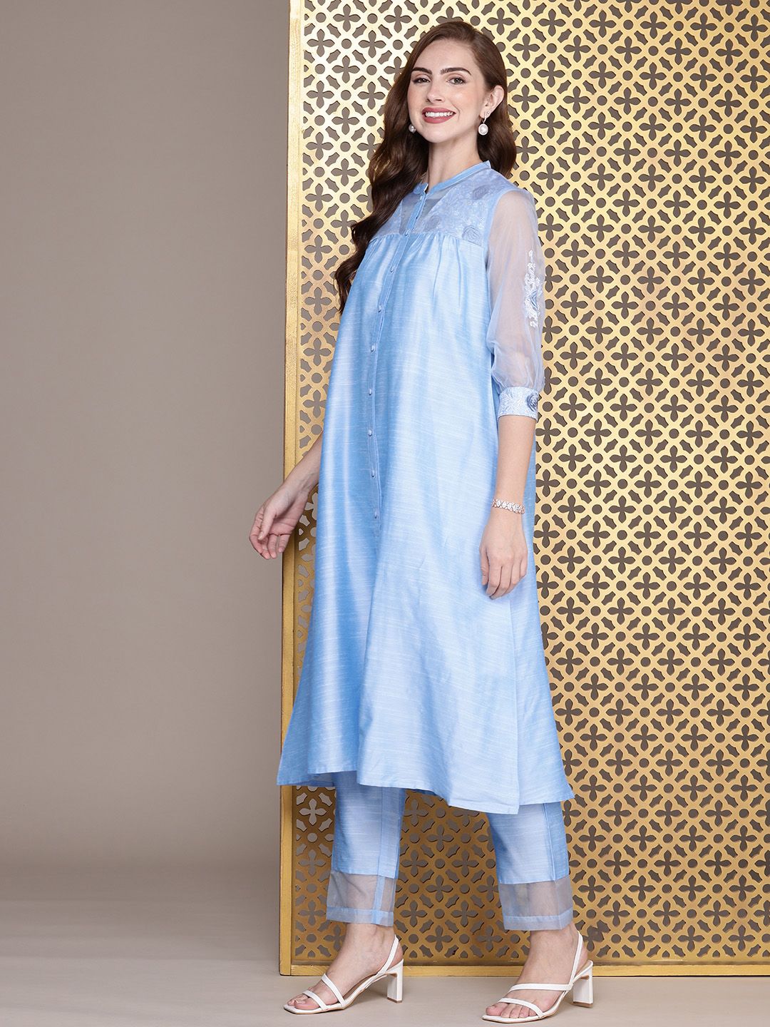 Dhiyona PD Women Regular Thread Work Jashn Kurta With Trousers