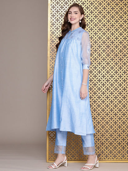 Dhiyona PD Women Regular Thread Work Jashn Kurta With Trousers
