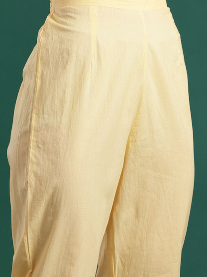 Floral Embroidered Pure Cotton Kurta with Trousers & Dupatta