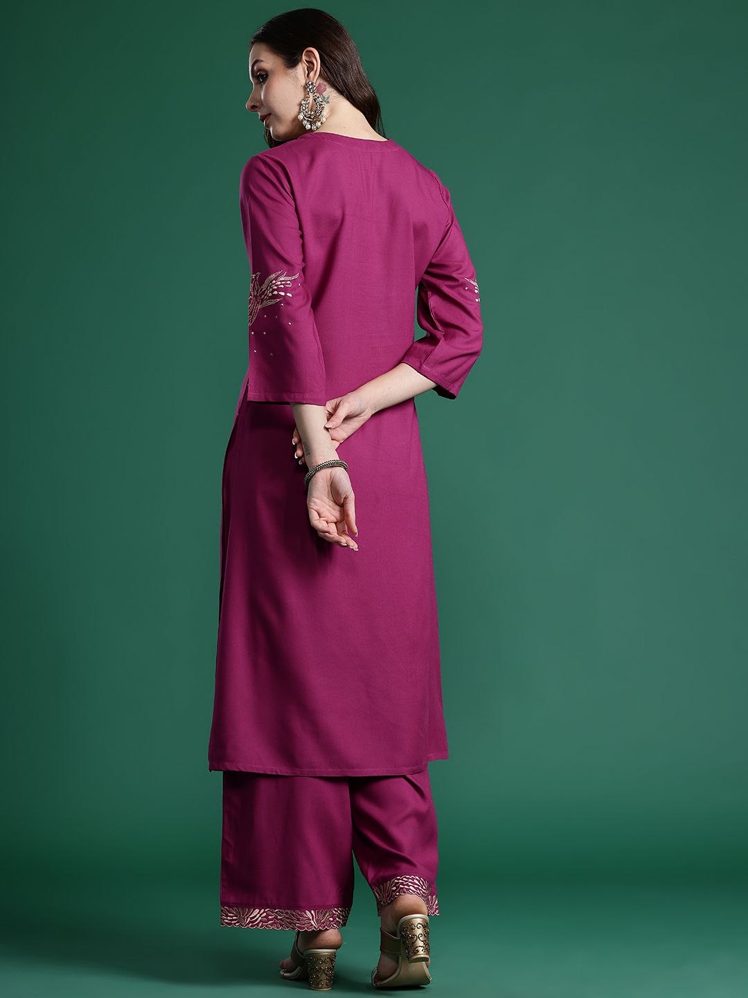 Embroidered Kurta with Trousers