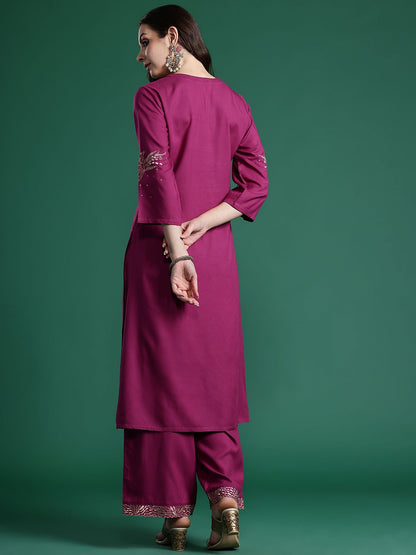Embroidered Kurta with Trousers