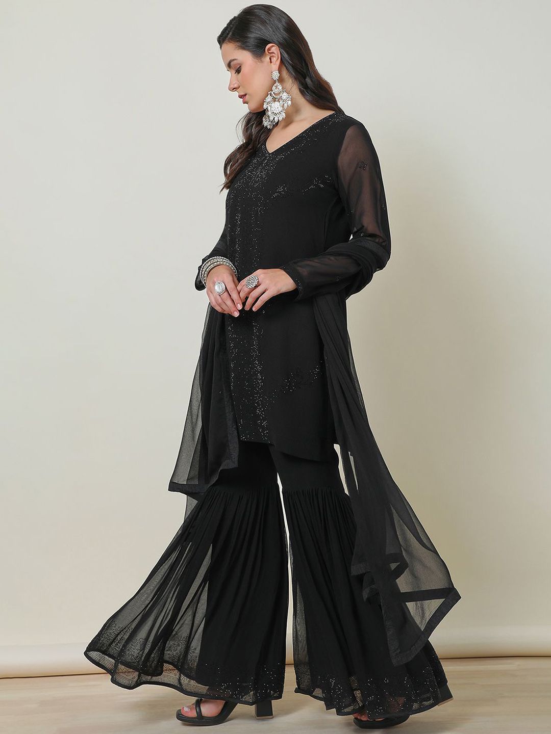 Dhiyona SO Women's Georgette Suit Set With Beads