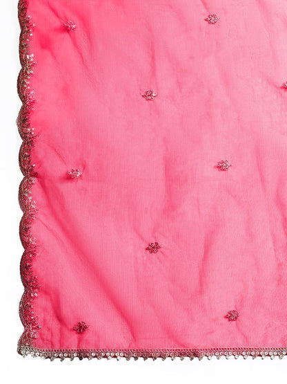 Ethnic Motifs Embroidered Sequinned Kurta With Trousers & Dupatta