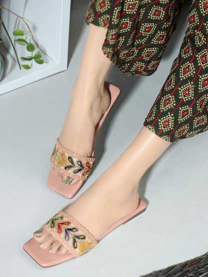 Dhiyona AK Embellished Open Toe Flats