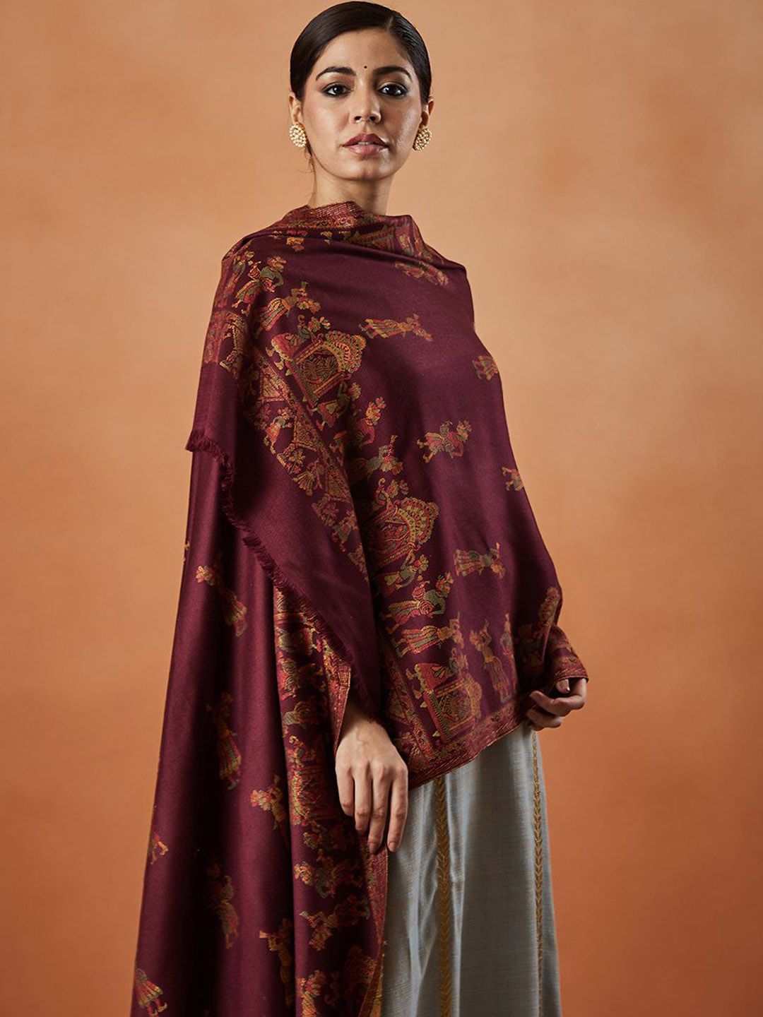 Dhiyona PA Pari Mahal Kaani Ethnic Motifs Woven Design Shawl
