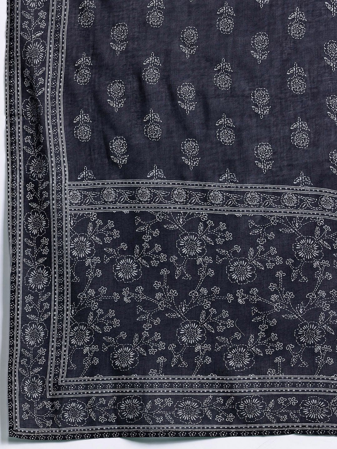 Floral Printed Pure Cotton Kurta with Trousers & Dupatta