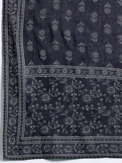 Floral Printed Pure Cotton Kurta with Trousers & Dupatta