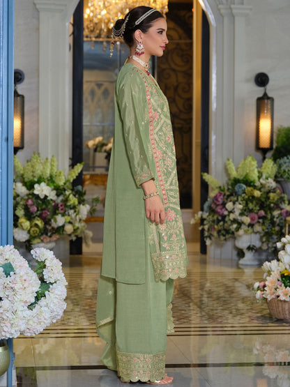 Women Ethnic Motifs Embroidered Sequinned Kurta with Trousers & Dupatta