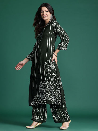 Dhiyona IE Printed Beads & Stones Kurta with Trousers