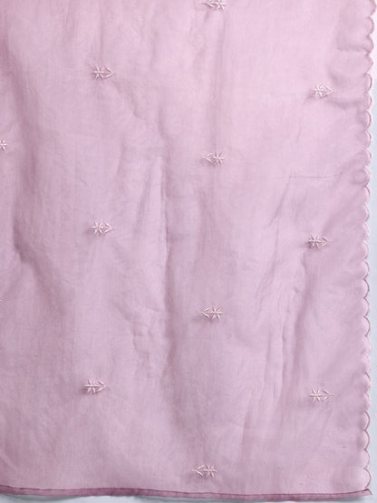 Floral Embroidered Kurta with Trousers & Dupatta