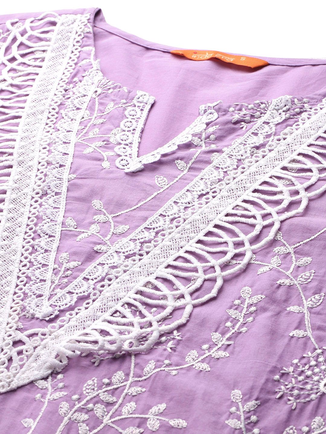 Dhiyona IE Floral Embroidered Thread Work Pure Cotton Kurta with Trousers & With Dupatta