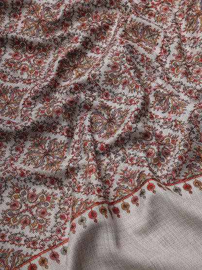 Dhiyona PA Floral Embroidered Pure Woolen Shawl