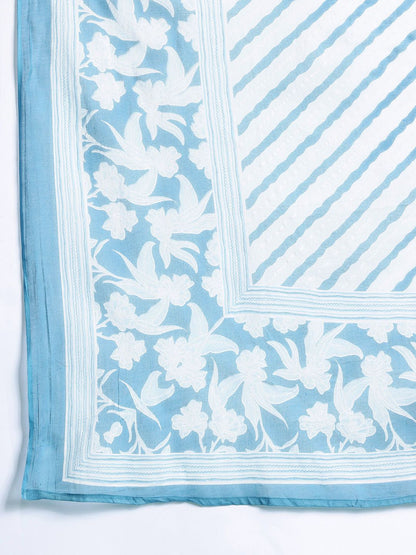 Dhiyona IE Floral Printed Pure Cotton Kurta with Trousers & With Dupatta