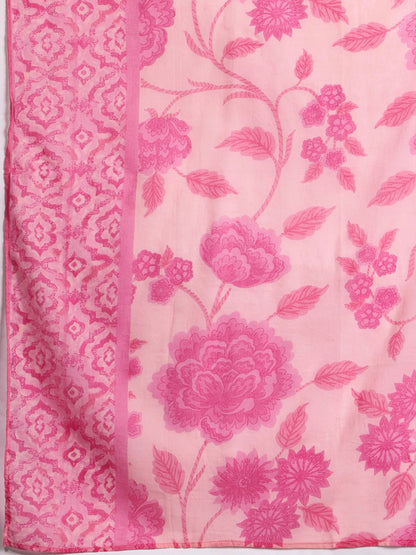 Dhiyona IE Floral Printed Pure Cotton Kurta with Trousers & With Dupatta