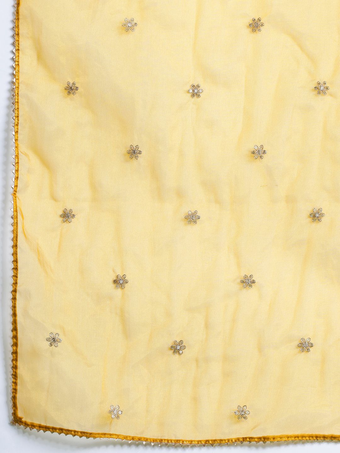 Dhiyona IE Women Leheriya Embroidered Sequinned Chanderi Silk Kurta With Trousers & Dupatta