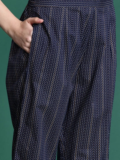 Dhiyona IE Printed Regular Pure Cotton Kurta with Palazzos
