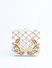 Dhiyona NR White & Gold-Toned Embroidered Box Clutch