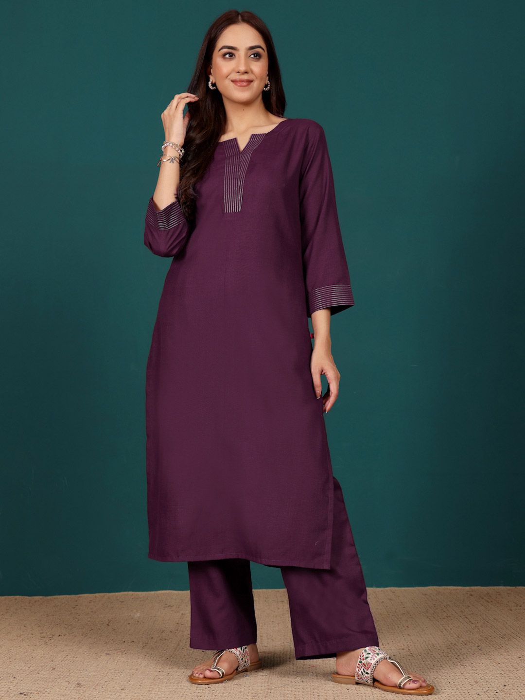 Dhiyona VA Women's Regular Kurta with Trousers & With Dupatta
