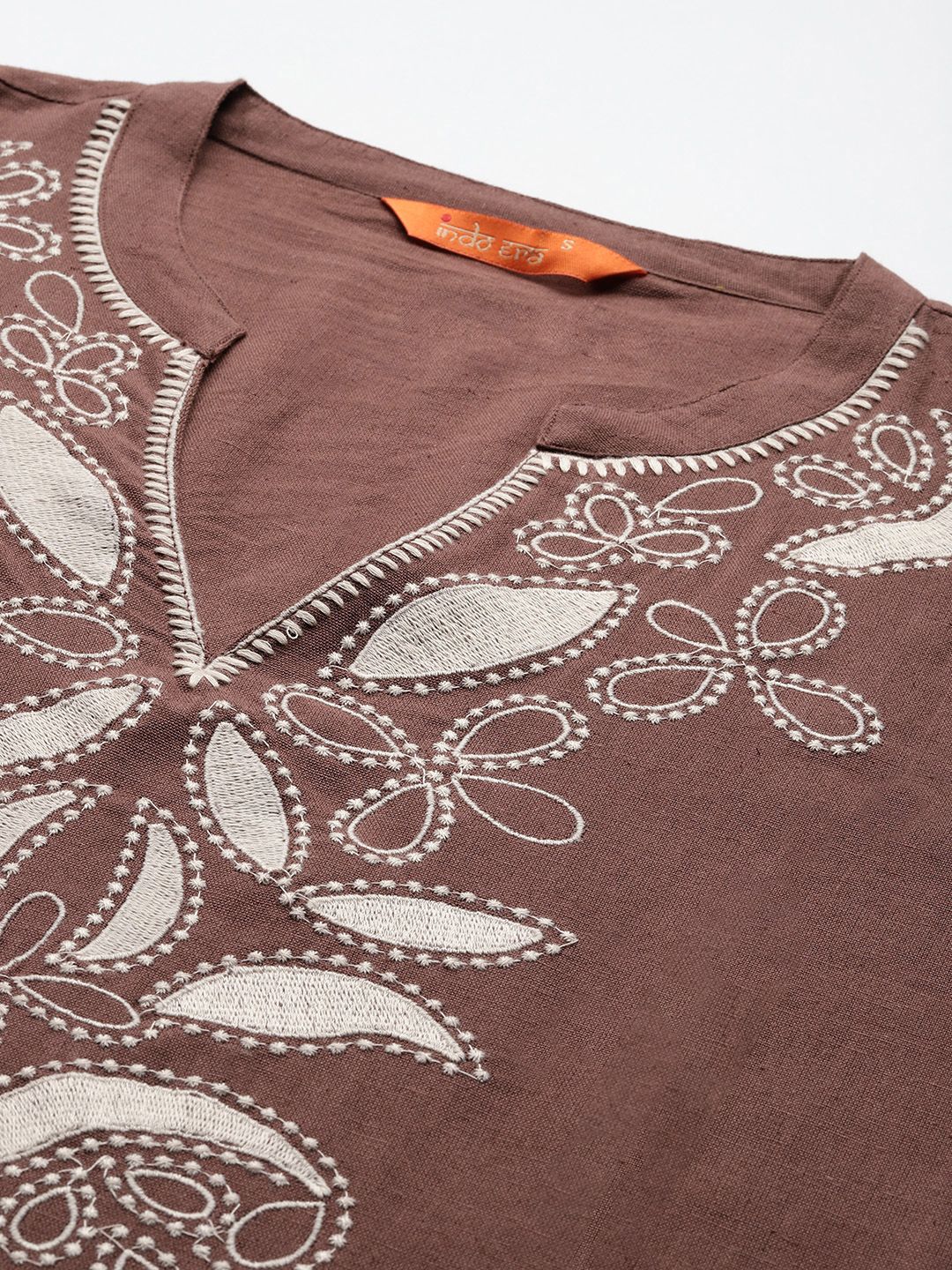 Dhiyona IE Floral Embroidered Pure Cotton Kurta with Trousers