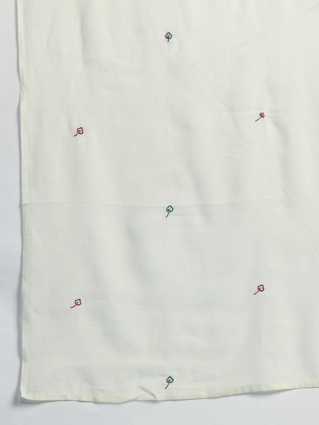 Dhiyona IE Floral Embroidered Pure Cotton Kurta with Trousers & Dupatta