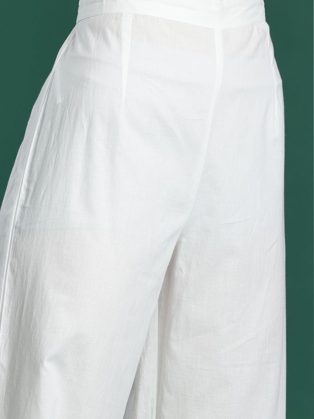 Floral Embroidered Pure Cotton Kurta with Palazzos