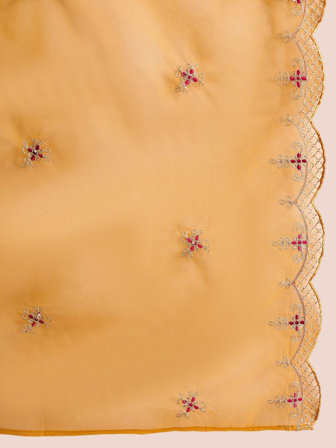 Women Ethnic Motifs Embroidered Regular Gotta Patti Kurta with Trousers & With Dupatta