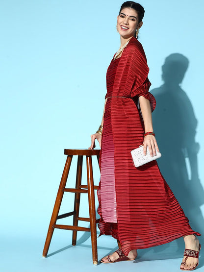 Dhiyona IE Shoulder straps Self Design Kurta with Trousers & Dupatta