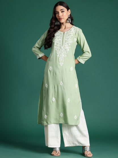 Dhiyona IE Ethnic Motifs Embroidered Thread Work Kurta