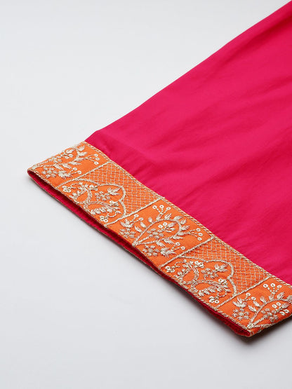 Ethnic Motifs Embroidered Regular Kurta with Trousers