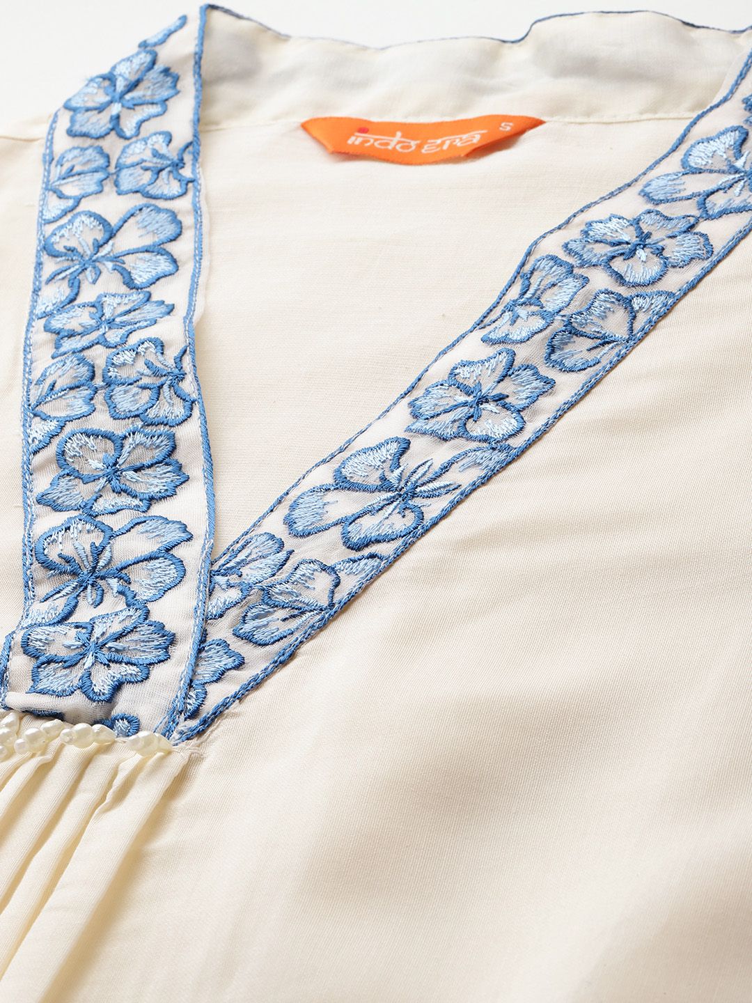 Floral Embroidered Kurta with Trousers & Dupatta