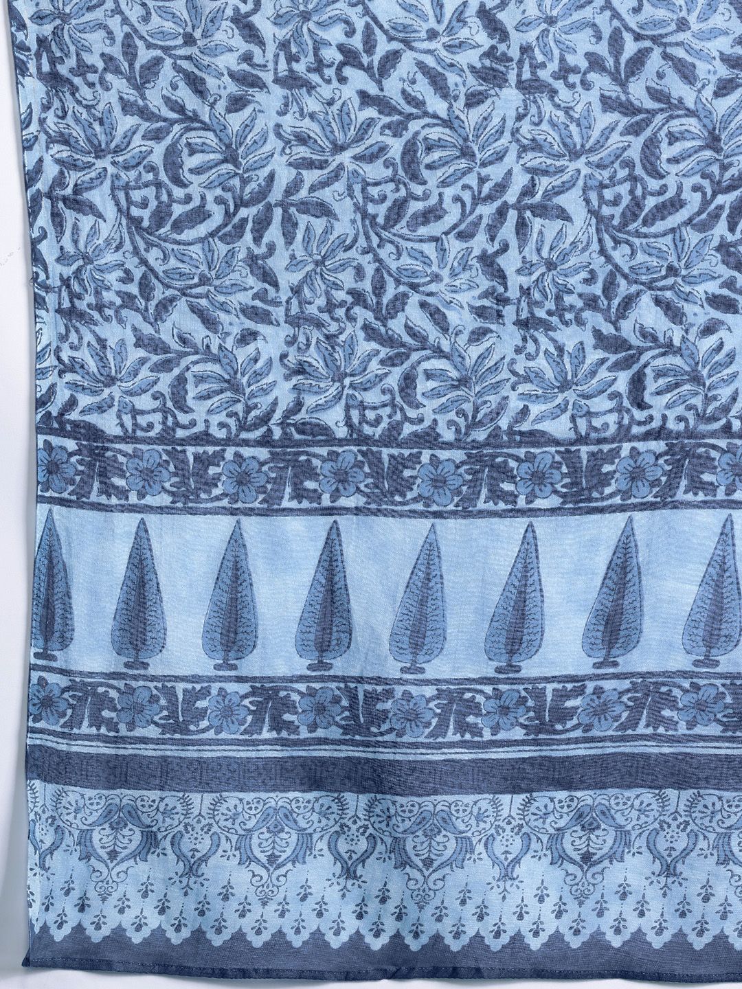 Floral Printed Pure Cotton Kurta With Palazzos & Dupatta