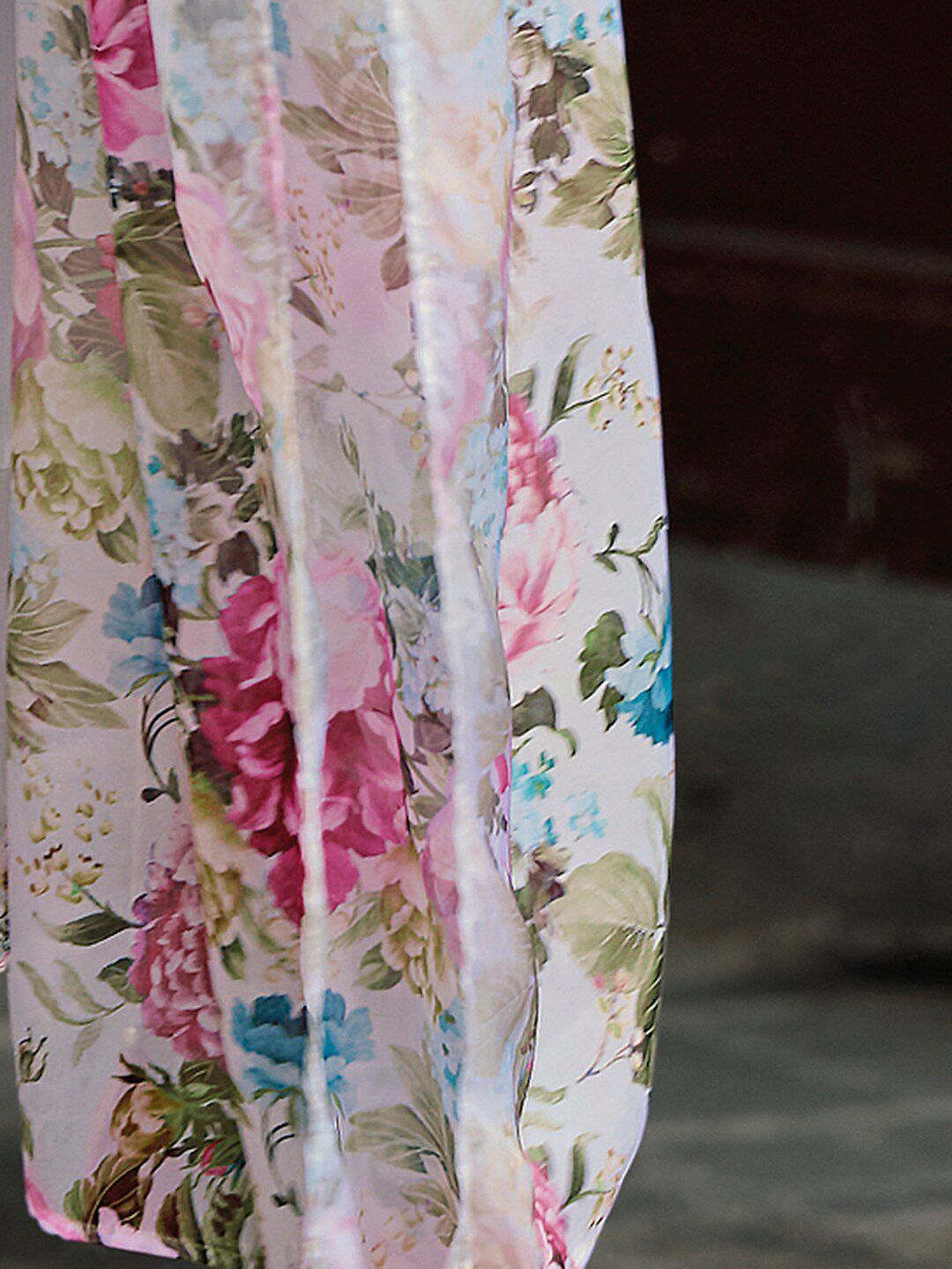 Dhiyona IE Floral Embroidered Thread Work A-Line Kurta With Trousers & Dupatta