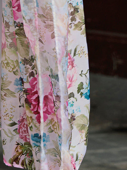 Dhiyona IE Floral Embroidered Thread Work A-Line Kurta With Trousers & Dupatta