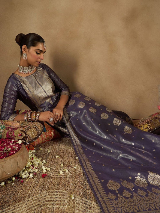 Women Ethnic Motifs Woven Design Kurta with Trousers & With Dupatta