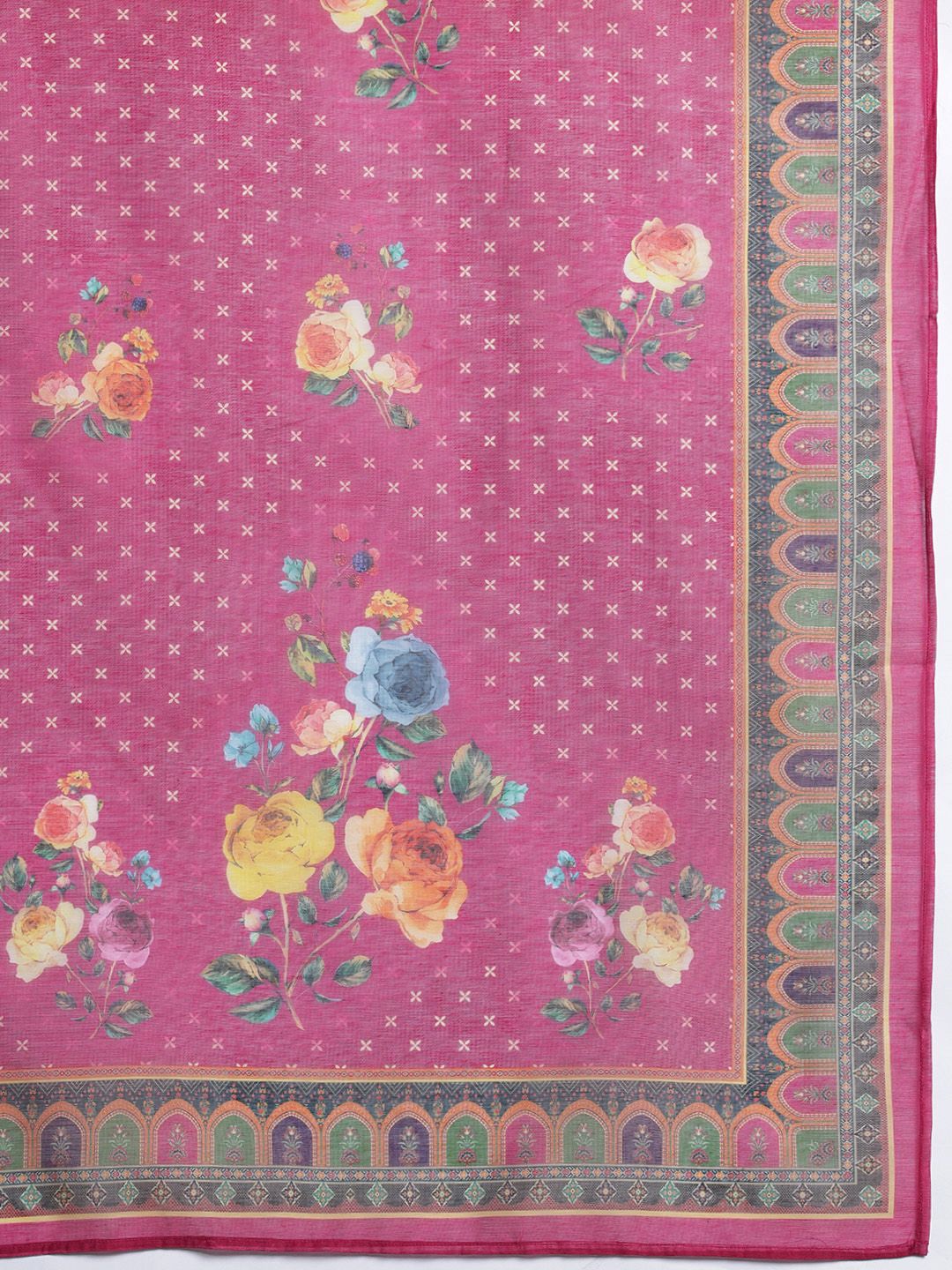 Dhiyona IE Embroidered Pure Cotton Kurta with Trousers & Dupatta