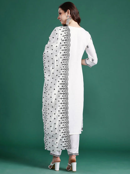 Dhiyona IE Ethnic Motifs Printed Kurta With Trousers & Dupatta