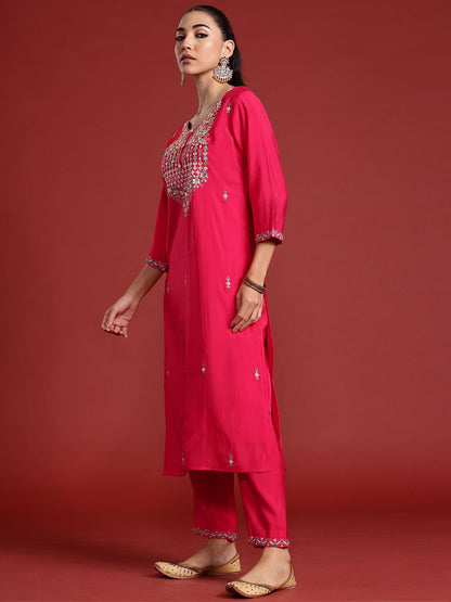 Ethnic Motifs Embroidered Sequinned Kurta With Trousers & Dupatta