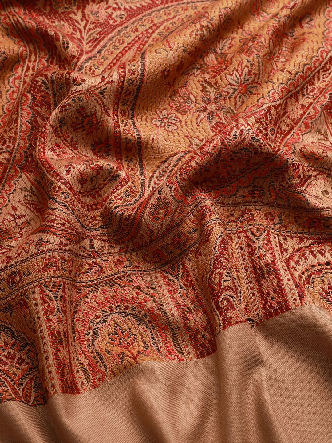 Dhiyona PA Women Brown & Beige Woven-Design Shawl