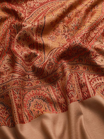 Dhiyona PA Women Brown & Beige Woven-Design Shawl