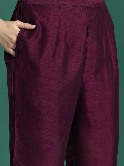 Ethnic Motifs Embroidered Kurta with Trousers & With Dupatta