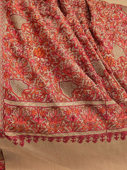 Dhiyona PA Floral Embroidered Woolen Shawl