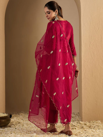 Dhiyona IE Women's Women Ethnic Motifs Printed Kurta with Trousers & Dupatta