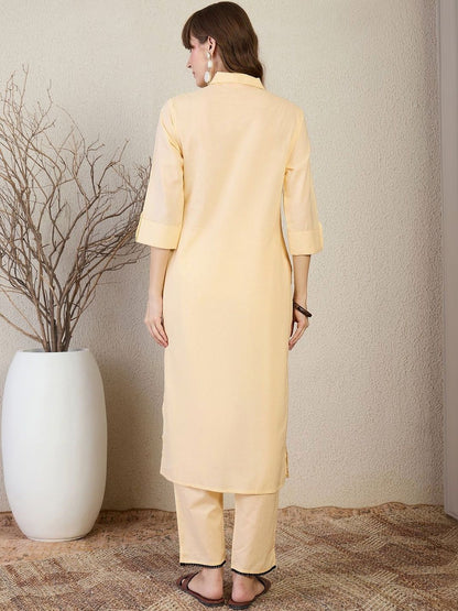 Women Floral Printed Regular Pure Cotton Kurta with Trousers