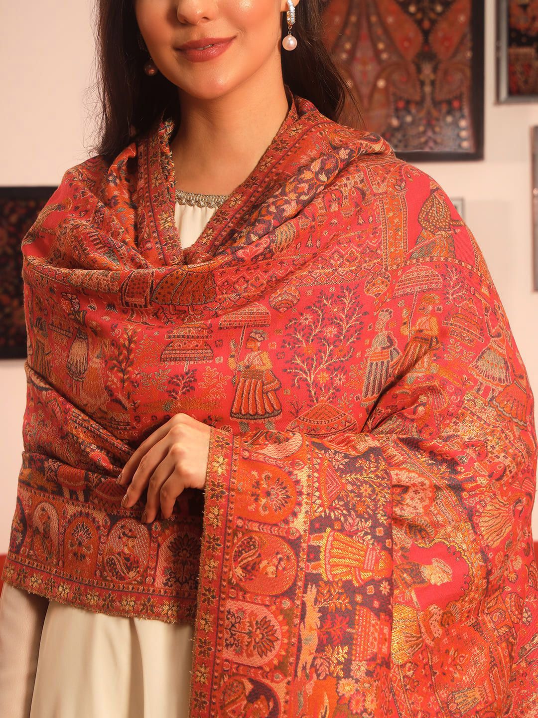 Dhiyona PA Floral Woven Design Shawl